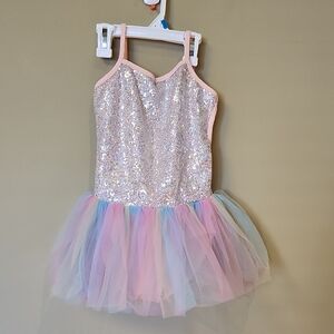 Kids Ballet Sequin & Tulle Pastel Pink Unicorn Dress for Kids Size 140(4years)